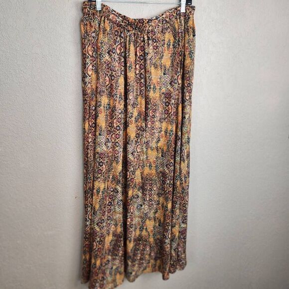 Lane Bryant Gold Yellow Black Snakeskin Print Maxi Skirt 14/16 NWT (4751) - Picture 2 of 8